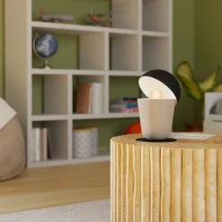 Batabano tafellamp Mite, zandkleur/zwart