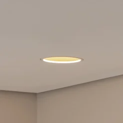 Bega LED plafondinbouwspot Studio Line, wit/messing, gegoten aluminium