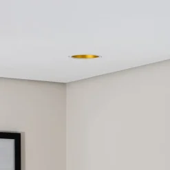 Bega LED plafondinbouwspot Studio Line, wit/messing, gegoten aluminium