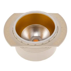 Bega LED plafondinbouwspot Studio Line, wit/messing, gegoten aluminium