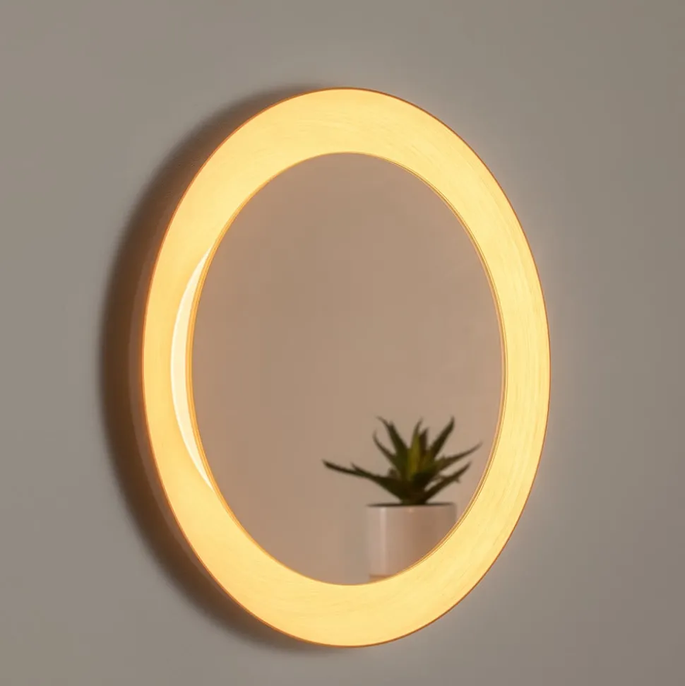 Bega LED-spiegel Studio Line zwart-messing, Ø 50 cm