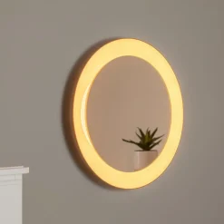Bega LED-spiegel Studio Line zwart-messing, Ø 50 cm