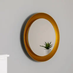 Bega LED-spiegel Studio Line zwart-messing, Ø 50 cm