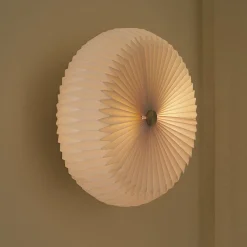 Belloy 40 plafondlamp, papieren plissékap, wit