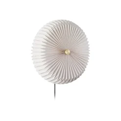 Belloy 40 plafondlamp, papieren plissékap, wit