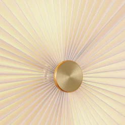 Belloy 40 plafondlamp, papieren plissékap, wit