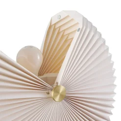 Belloy 40 plafondlamp, papieren plissékap, wit