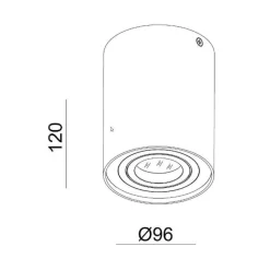Bengala plafondspot, wit, Ø 9,6 cm, draaibaar en zwenkbaar