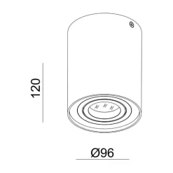 Bengala plafondspot, zilver, Ø 9,6 cm, draaibaar en zwenkbaar