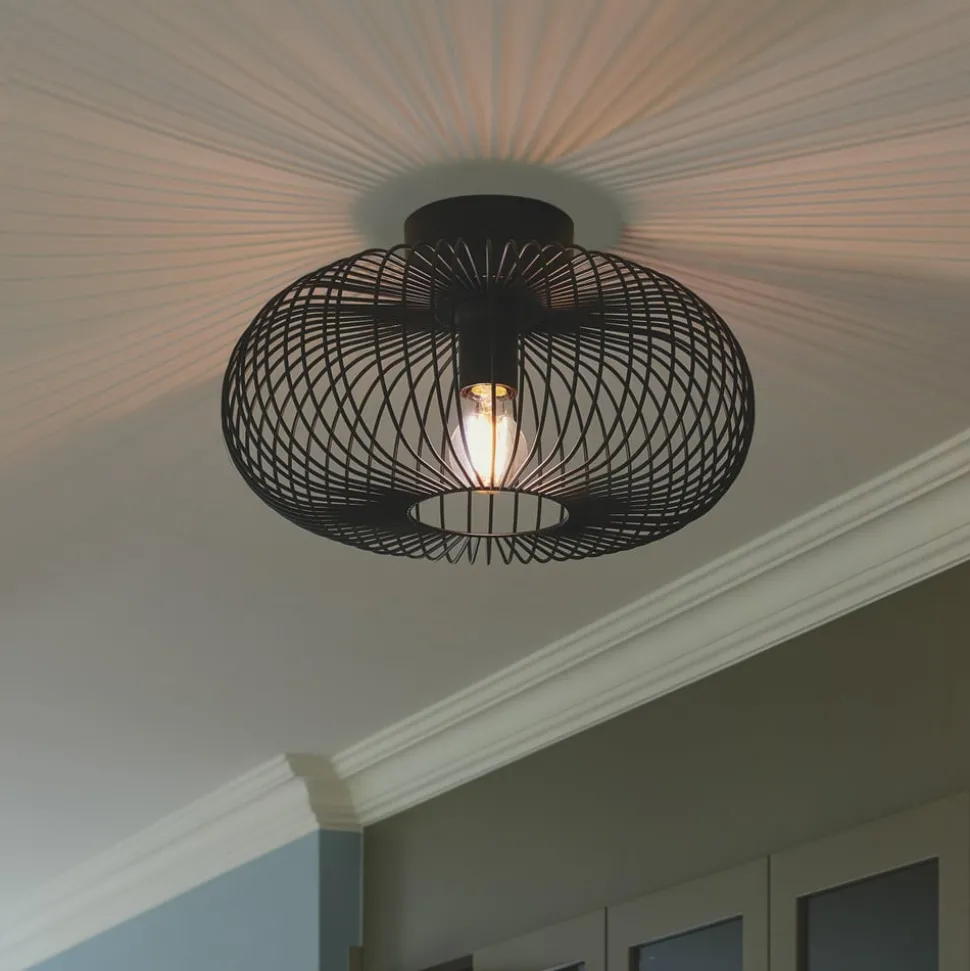 Beroni plafondlamp, metaal, zwart