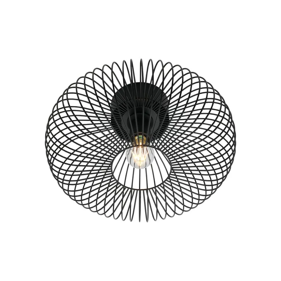 Beroni plafondlamp, metaal, zwart