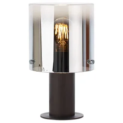 Beth tafellamp met rookglazen kap