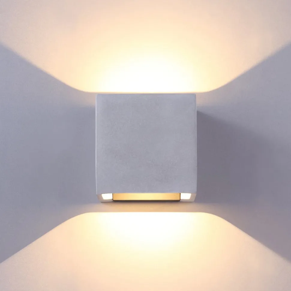 Beton grijze LED buiten wandlamp Riak