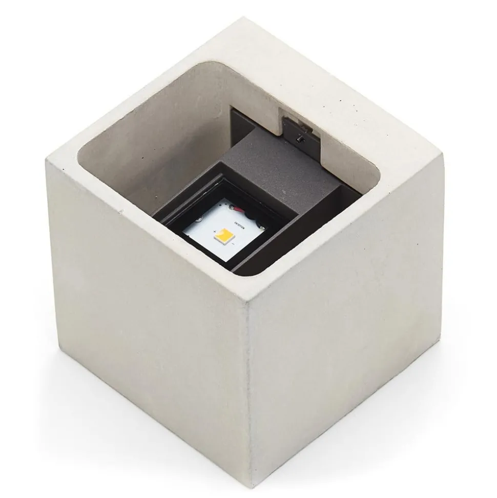 Beton grijze LED buiten wandlamp Riak