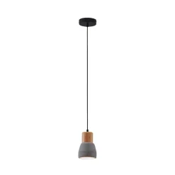 Betonnen hanglamp Margot met hout, één lampje