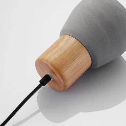 Betonnen hanglamp Margot met hout, één lampje