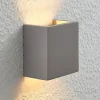 Beton-wandlamp Smira in grijs, 12,5 x 12,5 cm