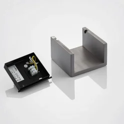 Beton-wandlamp Smira in grijs, 12,5 x 12,5 cm