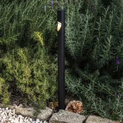 Bezel LED sokkellamp, zwart, aluminium, hoogte 60 cm