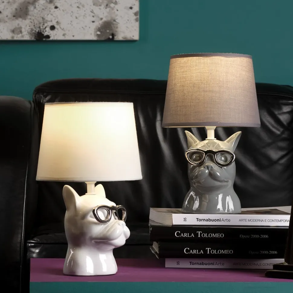 Biagio tafellamp, wit, keramiek, 29 cm hoog, E14