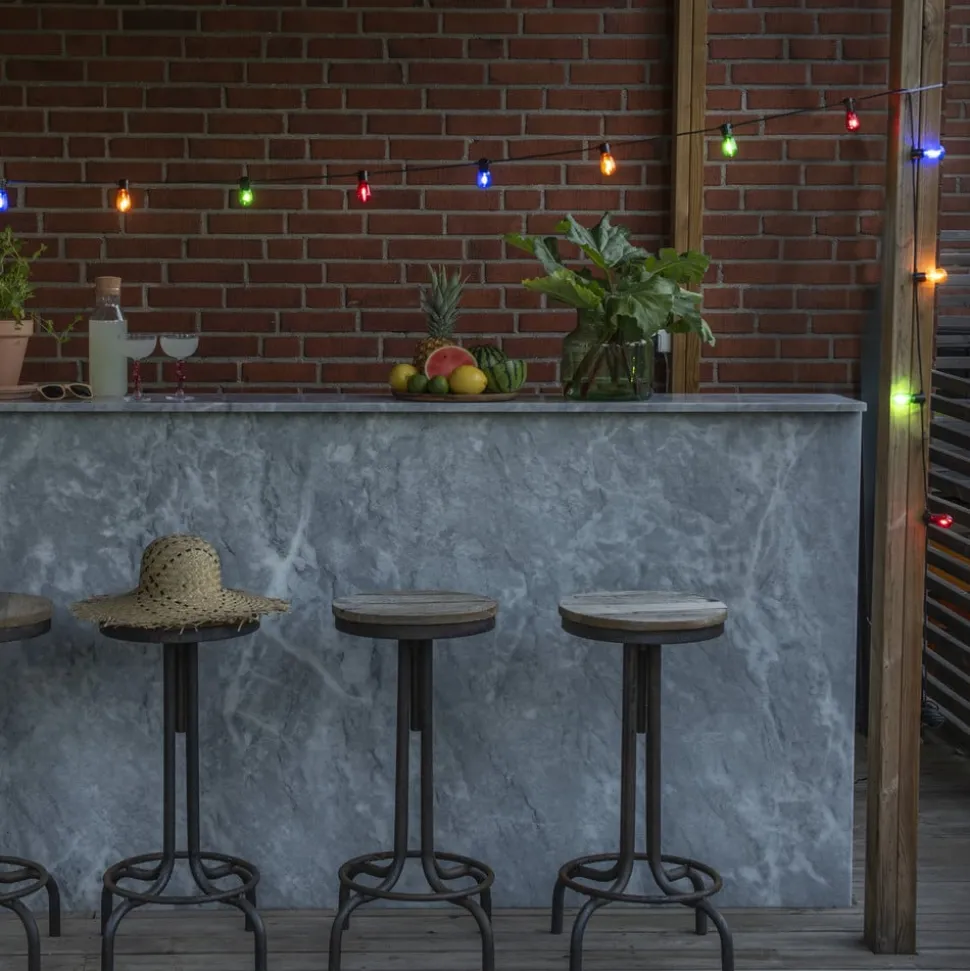 Bier tuin lichtketting 20 LED druppels gekleurd