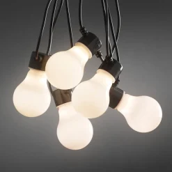Bier tuin lichtketting 10x lamp opaal warmwit