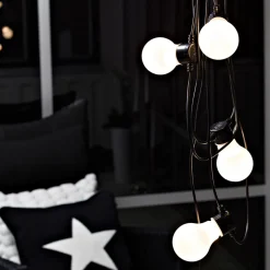 Bier tuin lichtketting 10x lamp opaal warmwit