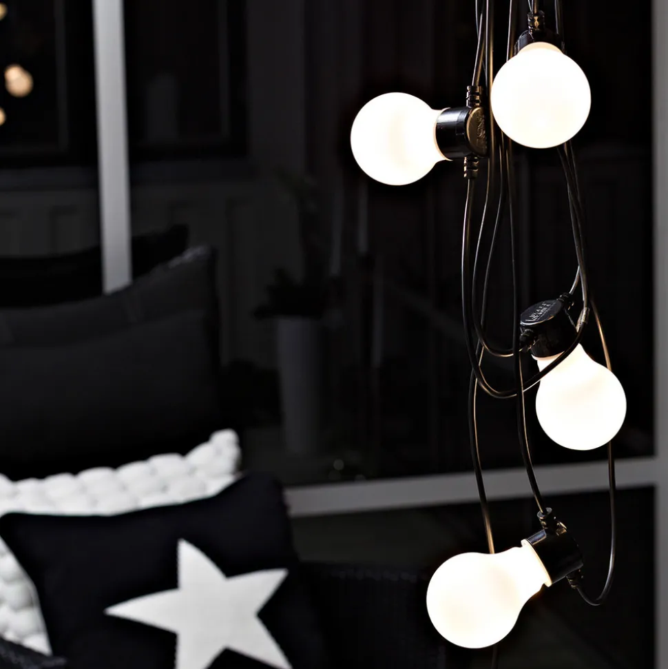 Bier tuin lichtketting 10x lamp opaal warmwit