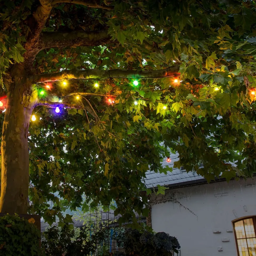Biertuin lichtketting 20 kleurrijke LED lampen