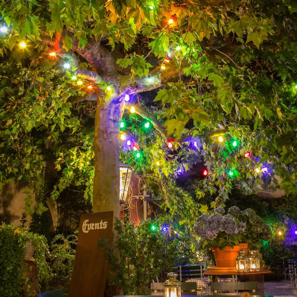 Biertuin lichtketting 20 kleurrijke LED lampen