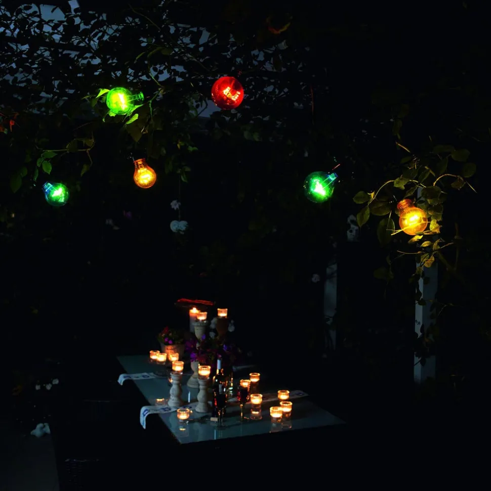 Biertuin lichtketting 20 kleurrijke LED lampen