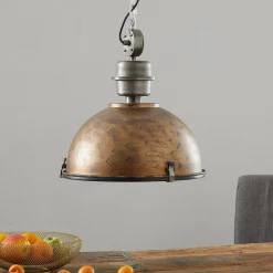 Bikkel koperbruine hanglamp met industriële look