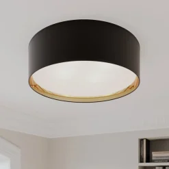Bilbao plafondlamp, zwart/goud, Ø 60 cm