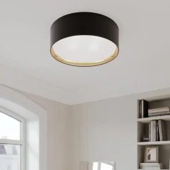 Bilbao plafondlamp, zwart/goud, Ø 60 cm