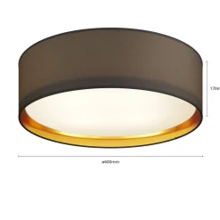 Bilbao plafondlamp, zwart/goud, Ø 60 cm