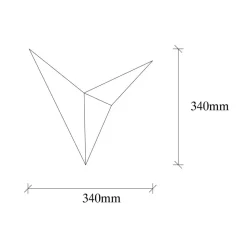 Bird 3201 wandlamp, driehoekig ontwerp, zwart