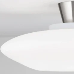 Blanc plafondlamp, opaal glas, mat nikkel