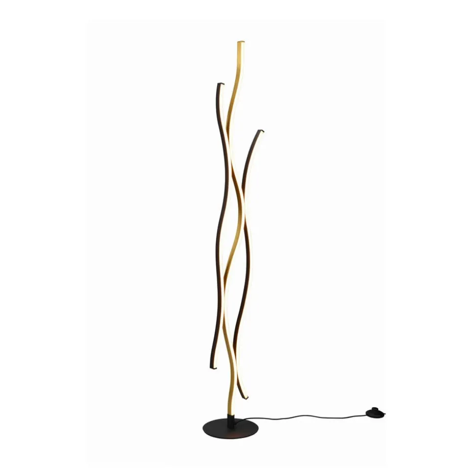 Blaze LED vloerlamp met dimmer, CCT, messing