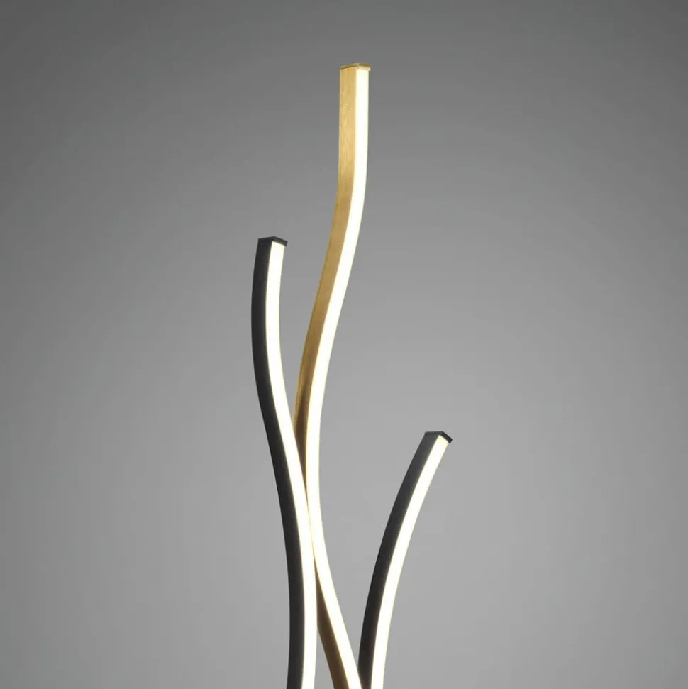 Blaze LED vloerlamp met dimmer, CCT, messing