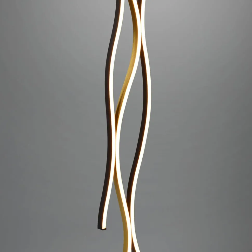 Blaze LED vloerlamp met dimmer, CCT, messing