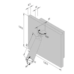 BL1-LED leeslamp, inbouw, roestvrij staal