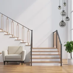 Bollique hanglamp, rookgrijs/zwart, glas, 5-lamps