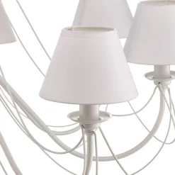 Bona - witte kroonluchter met stoffen kappen