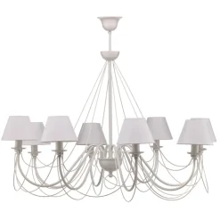 Bona - witte kroonluchter met stoffen kappen