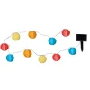 Bonte led-solar-lichtketting met 10 lampions