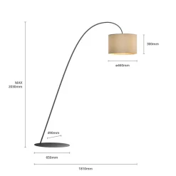 Booglamp Alice met textiel kap coffee