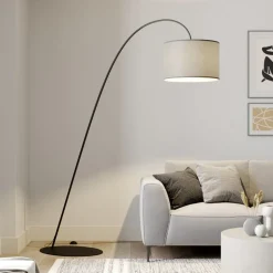 Booglamp Alice met textiel kap grijs