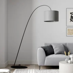 Booglamp Alice met textiel kap grijs