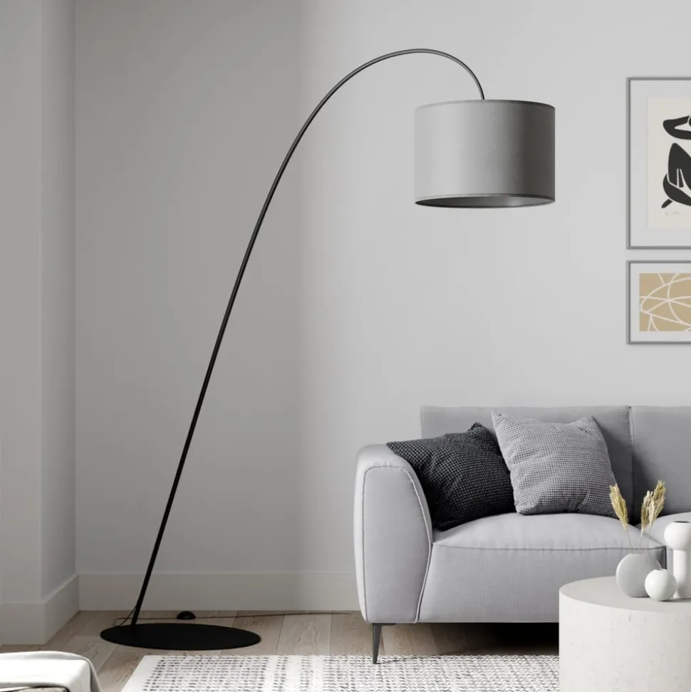 Booglamp Alice met textiel kap grijs