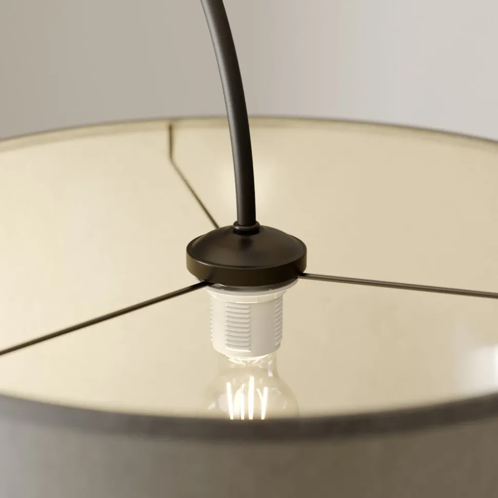 Booglamp Alice met textiel kap grijs